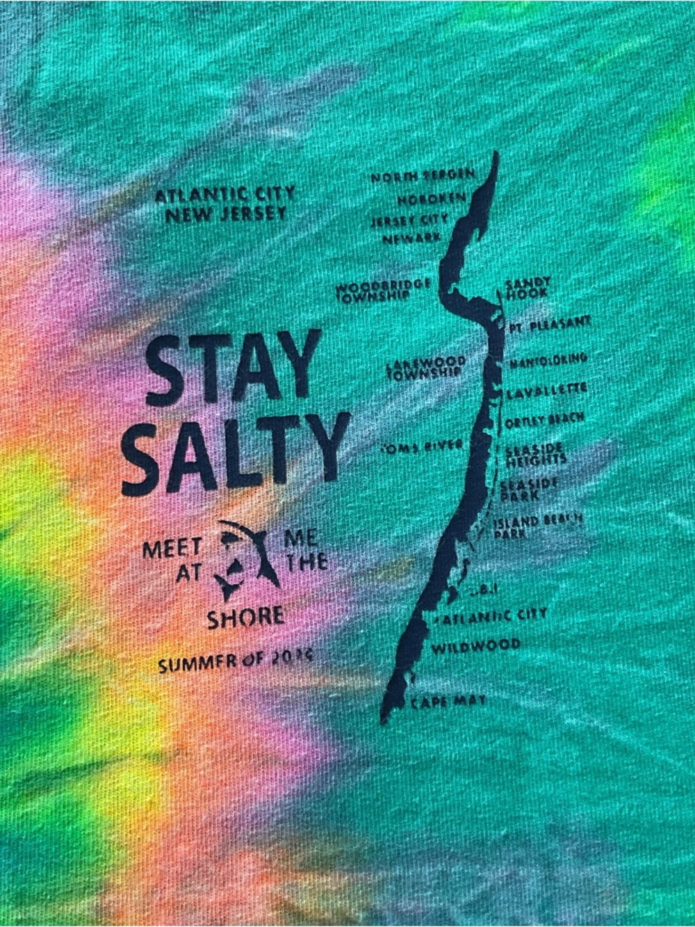 Atlantic City Tie-Dye Boardwalk Tee Perfect summer - Picture 6 of 6